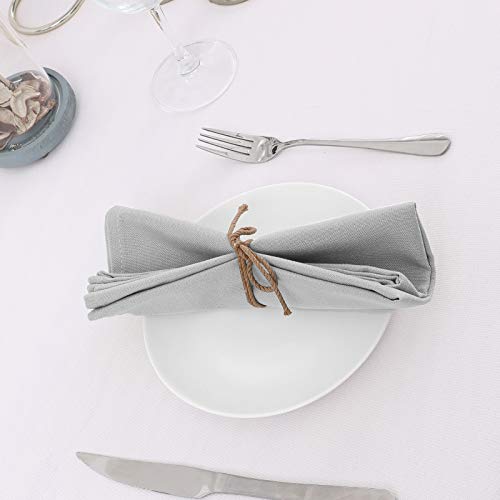 H.VERSAILTEX Cloth Napkins Set of 12 (18" X 18") Linen Textured Dinner Napkins Waterproof Extra Soft Thick Durable Reusable Napkins with Hemmed Edges for Dinners, Weddings and Everyday Use, Grey - color: Dove Gray, size: 18" x 18" (Square)