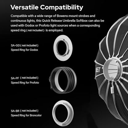 Godox S65T 65cm/25.6in Quick Release Umbrella Softbox Professional Foldable Softbox with Standard Bowen Mount & Diffusers for Photography Studio - size: 25.6 inch Softbox