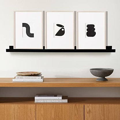 Mitus Floating Display Shelf - Wall Mounted - Modern Industrial Metal Channel Ledge Black, 24 inch - color: Black, size: 24 in