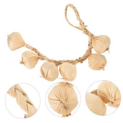 SHOWERORO Lifelike Artificial Garlic Hanging String Realistic Mini Vegetable Decor for Kitchen Home and Photography Props for Rustic Farmhouse Style