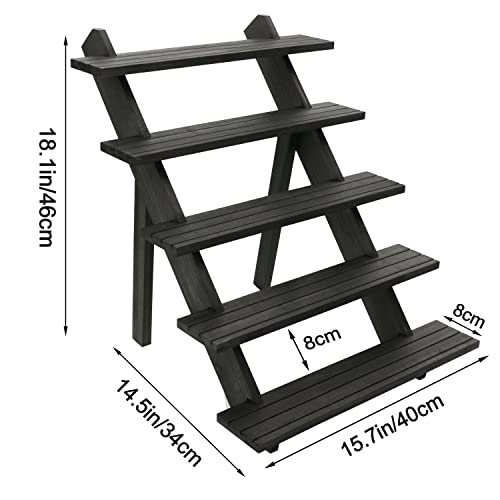 101pcs 5-Tier Wood Earring Display Stand, Retail Display Riser Earring, Ring Holder Stand, Removable Countertop Small Merchandise Display Stand with 100 Pcs Earring Card (Brown color) - color: Brown