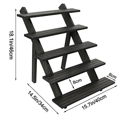 101pcs 5-Tier Wood Earring Display Stand, Retail Display Riser Earring, Ring Holder Stand, Removable Countertop Small Merchandise Display Stand with 100 Pcs Earring Card (Brown color) - color: Brown