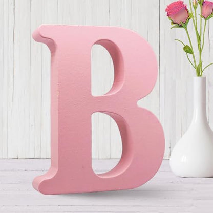 AOCEAN 6 Inch Pink Wood Letters Unfinished Wooden Letters for Wall MAGA Decorative Standing Letters Slices Sign Board for Crafts Christmas Decoration Home Party Projects (B) - style: B