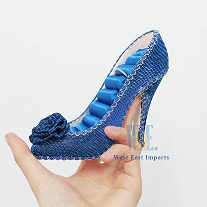 Ring Holder High Heel Shoe Design Fashion Jewelry Organizer Display Birtyday Gift (HW229R/blu) - color: HW229R/blu