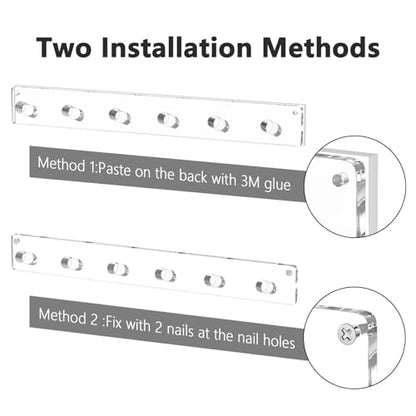 NIUBEE Wall Mounted Jewelry Stand Organizer, 2 Pack Acrylic Necklace Hanger, Bracelets Rings Bangles Display Rack,Best Gift for Girl Women