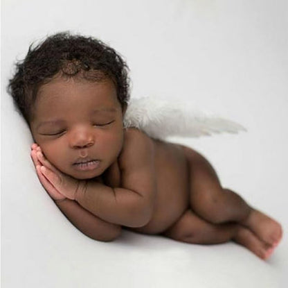 Holibeat 0-6M Newborn Baby Angel Wings with Feathers Newborn Photography Posing Props with a Headband (white1) - color: white1