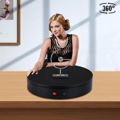 32cm Rotating Platform, 350lbs Capacity Motorized Electric Turntable, Heavy Duty Motorized Rotating Base, Large Motorized Rotating Display Stand,Photography Turntable for Photography,Exhibition - size: 12.6inch/Black/300Lbs Load