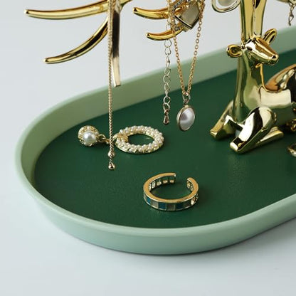 MORE&LESS Antlers Jewelry Display Stand,Gold Deer Hanging Organizer for Ring Earrings Necklace Bracelet - color: Gold