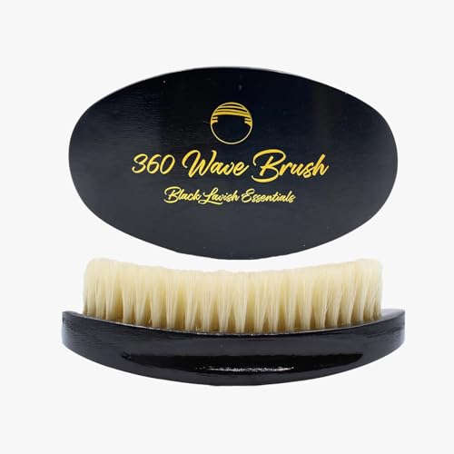 360 Wave Brush, Build Deeper Waves, Soft & Hard Boar Bristle Curved Brushes (Soft Brush, Black) - color: Black, size: Soft Brush
