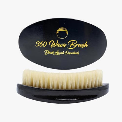 360 Wave Brush, Build Deeper Waves, Soft & Hard Boar Bristle Curved Brushes (Soft Brush, Black) - color: Black, size: Soft Brush