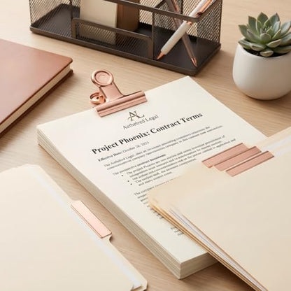 Coideal Bulldog Paper Clips Rose Gold, 20 Pcs 2 Inch Large Metal Binder Hinge Clip for Office, Food Bags, Pictures Photos, Art Crafts (50 mm) - color: Rose Gold