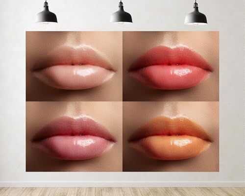 Trykid 10x8ft Shiny Glossy Lipstick Makeup Backdrop Beauty Photography Fashion Lipstick Swatch Background Tapestry Cosmetic Shoot Event Party Decoration Photo Studio Prop Fabric - size: 10x8ft