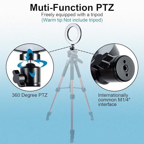 LED Ring Light 6" with Tripod Stand for Desk YouTube Video and Makeup, Mini Camera Light with Cell Phone Holder Desktop LED Lamp with 3 Light Modes & 11 Brightness Level (6 inch) - size: 6 inch with Tripod Stand