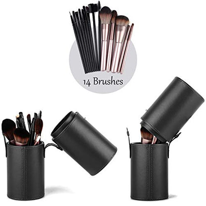 Narwey Makeup Brush Holder Travel Brushes Case Bag Cup Storage Dustproof for Women (Black) - color: Black