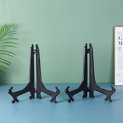 Artliving 10 Inch Black 6pcs/Set Plastic Easels Plate Display Stands Picture Frame Stand Holder - color: Black, size: 10 inch (6 pack)