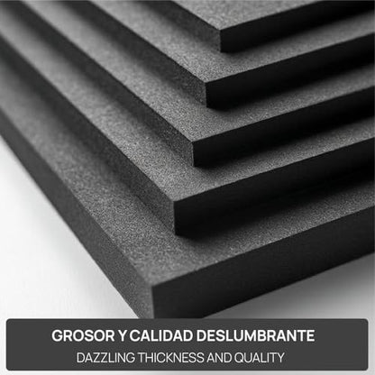 OFITURIA Foam Board, Black, Adhesive, 50 x 70 cm, Pack of 6, Expanded Polystyrene Plate, Lightweight and Rigid, Foam Board, Versatile and Cuttable, for Crafts and Models, 5 mm - color: Black (Adhesive), size: 50x70 cm Pack 6 u