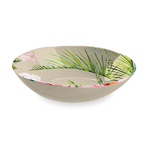TarHong Palermo Tropical Bamboo Serve Bowl, 12", Proprietary Merge Material Mix (Bamboo powder & Melamine) - size: Serving Bowl