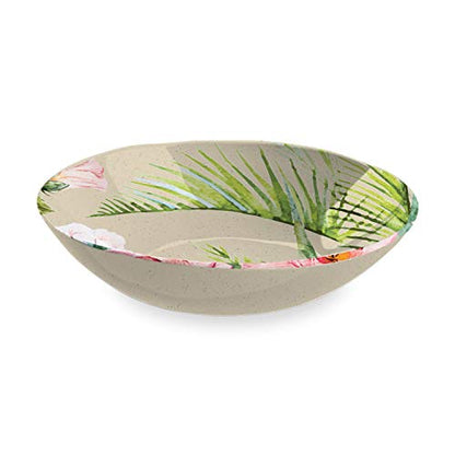 TarHong Palermo Tropical Bamboo Serve Bowl, 12", Proprietary Merge Material Mix (Bamboo powder & Melamine) - size: Serving Bowl