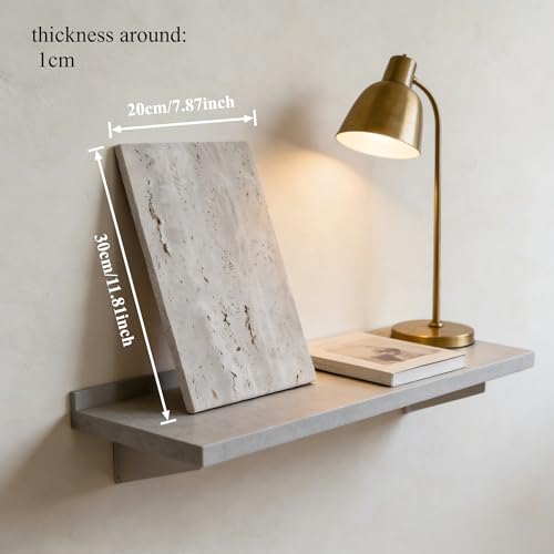 Natural Travertine Stone Display Tiles, Decorative Photography Props for Jewelry, Cosmetics, Home Decor, Beige Stone Blocks (20cm*30cm) - size: 20cm*30cm