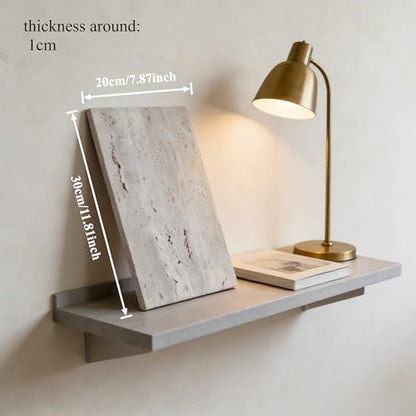Natural Travertine Stone Display Tiles, Decorative Photography Props for Jewelry, Cosmetics, Home Decor, Beige Stone Blocks (20cm*30cm) - size: 20cm*30cm