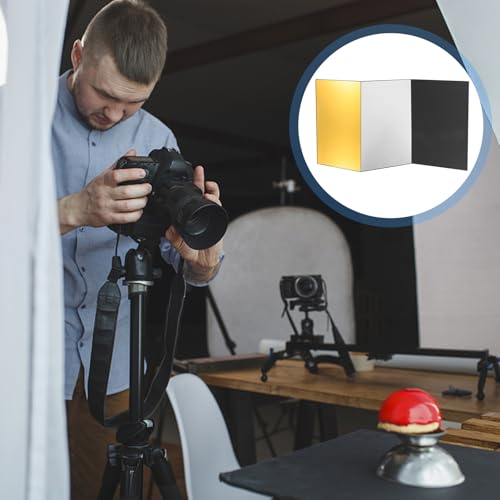 Folding Reflective Board for Photography A4 Tri-fold Light Diffuser and Reflector Panel for Food, Cosmetics, and Still Life Photo Lighting Accessories