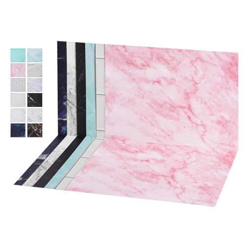 12PCS 12Patterns Product Photography Backdrops,Photo Backdrop Double Sided Marble and Tile Photo Background（16.5X11inch） - color: Marble series