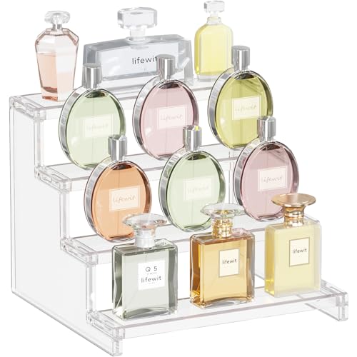 Lifewit Perfume Organizer, Bedroom Decor, Cologne Cupcake Stand, Tool-Free Assembly, Makeup Display Shelf for Vanity Bathroom Counter Storage, Clear, 23 cm/9", 1 Pcs - color: Clear, size: 9 Inch,1 Pcs