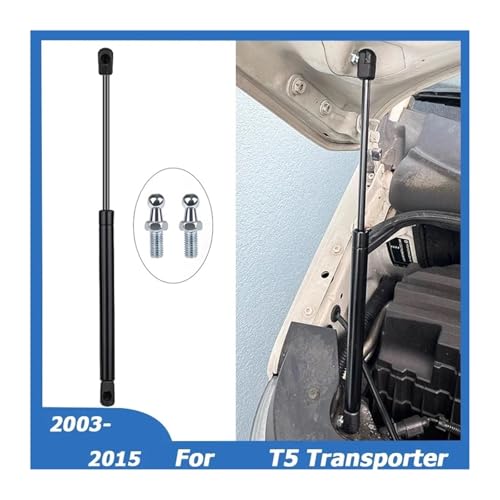 Compatible with VW T5 Transporter Caravelle 2003-2015 Front Bonnet Hood Gas Spring Strut Bar Support Lift Car Styling 7E0823359(2PCS) - size: 2PCS