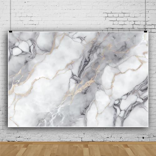 Gray Marble Backdrop 10x8ft Gray and Gold Abstract Art Aesthetics Texture Marble Background Luxury Modern Gradient Birthday Wedding Party Banner Studio Prop Decoration - color: Gray Gold
