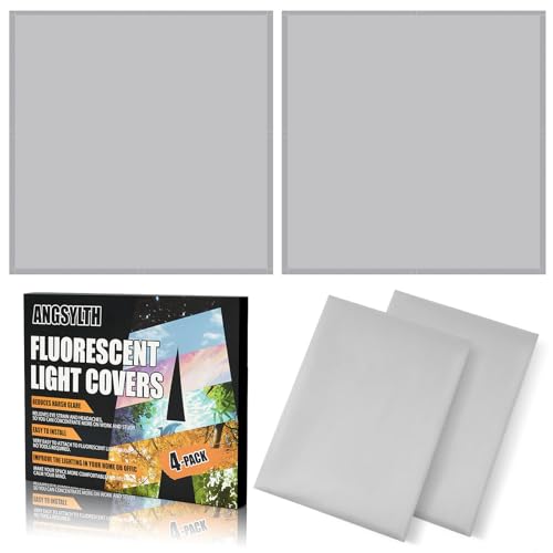 ANGSYLTH 2 x 2 Feet Fluorescent Light Covers - 4 Pcs Covers for Ceiling Lights, Magnetic Light Filters for Classroom, Office, Hospitals, Home (Light Gray) - color: Light Gray
