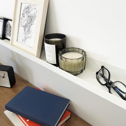 Mitus Floating Display Shelf - Wall Mounted - Modern Industrial Metal Channel Ledge White, 36 inch - color: White, size: 36 in