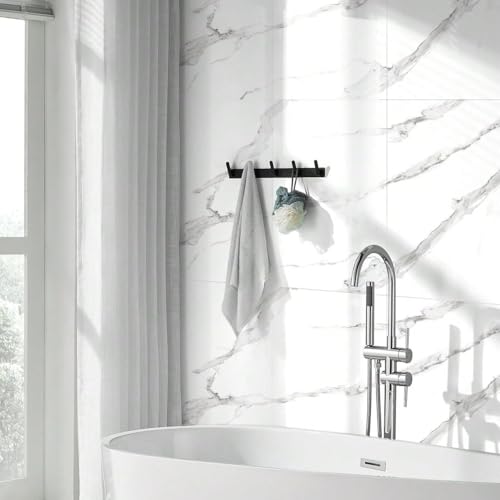 10pcs Thick Marble Peel and Stick Waterproof Wall Panels,Heat-Resistant Backsplash Tile, 23.6"x11.8" PVC Foam Wall Sticker for Kitchen,Living Rooms,TV Walls,White Gray (Not Real Tile 19.4Sq. Ft.) - color: White Gray, size: 23.6" x 11.8" x 4MM x 10Pack