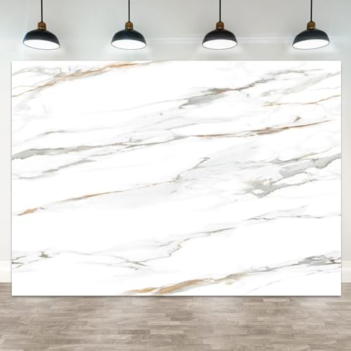 5x3ft White Marble Backdrop with Gold Gray Veins Photography Background for Party Wedding Event Banner Decoration Photo Booth Props - color: Color 12, size: 5x3ft