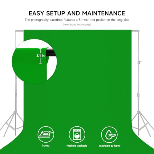 YSKE-Professional Green Photography Backdrop10X7ft - Machine Washable Seamless Background for Studio & Video - color: Green, size: 10X7