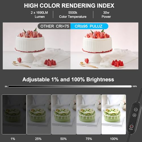 PULUZ Light Box 24x24in, Portable Photo Studio Light Box with 120 LED Lights ＆6 Color backdrops Professional Photography Lighting Tent Kit for Big Product Photography Lightbox - color: 23.6x23.6x23.6in