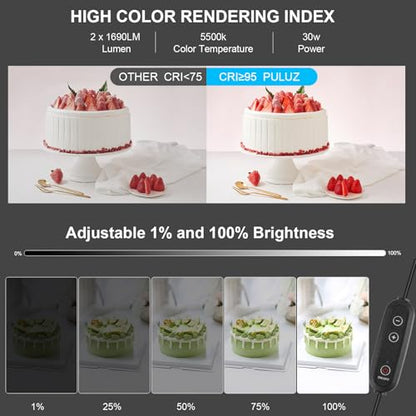 PULUZ Light Box 24x24in, Portable Photo Studio Light Box with 120 LED Lights ＆6 Color backdrops Professional Photography Lighting Tent Kit for Big Product Photography Lightbox - color: 23.6x23.6x23.6in