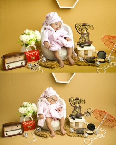 Newborn Photography Props Wooden Mini Bedside Table | Rustic Square End Table Baby Photo Prop | Handcrafted Studio Display Riser for Cake Smash & Newborn Photoshoots