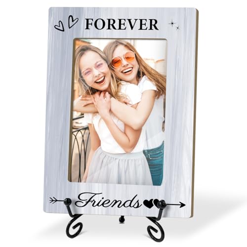 Forever Friends Picture Frame,Women Friend Bestie, 4 x 6 Picture Frame with Stand for Tabletop Display.(Light Purple Vertical Portrait) - color: Frame21