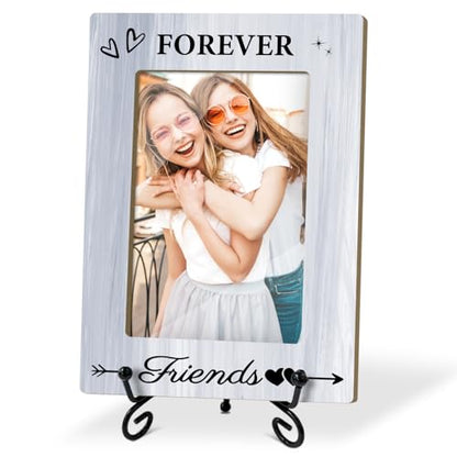 Forever Friends Picture Frame,Women Friend Bestie, 4 x 6 Picture Frame with Stand for Tabletop Display.(Light Purple Vertical Portrait) - color: Frame21
