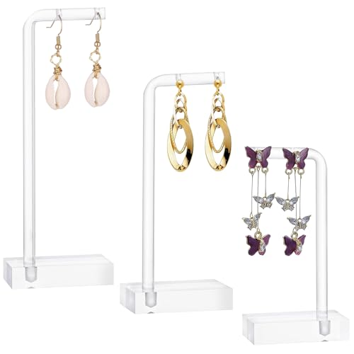 3Pcs Earring Display for Vendors Show, Acrylic Earring Holder Hanger for Women, Earrings Display Stand for selling Photo, Home, Gift Shops