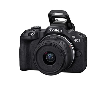 Canon EOS R50 Mirrorless Camera with RF-S18-45mm F4.5-6.3 is STM & RF-S55-210mm F5-7.1 is STM Lenses, 24.2 Megapixel CMOS (APS-C) Sensor, 4K Video, Content Creator Vlogging Camera, RF Mount, Black - color: Black, style: EOS R50 w/RF-S18-45mm + RF-S55-210m