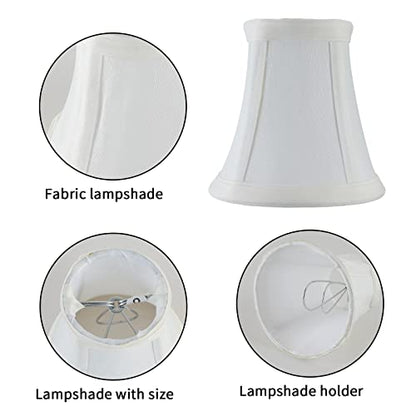 EFINEHOME Mini Lamp Shade Clip On Bulb for Candelabra Bulbs- Barrel Fabric Shade ONLY for Candle Bulbs Chandelier Wall Lamp DIY Lighting Accessories (1, White) - color: White