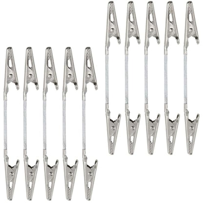 10 Pcs Double Sided Metal Alligator Clips for Crafts, Photos, Notes, Silver