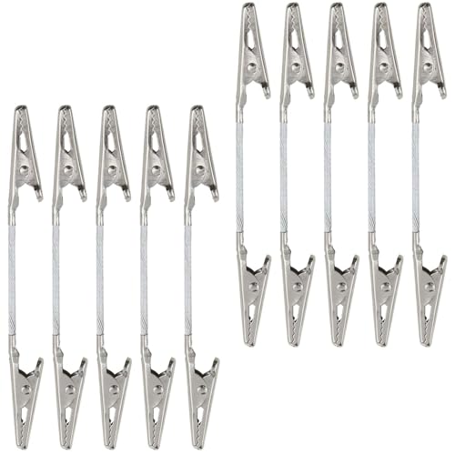 10 Pcs Double Sided Metal Alligator Clips for Crafts, Photos, Notes, Silver