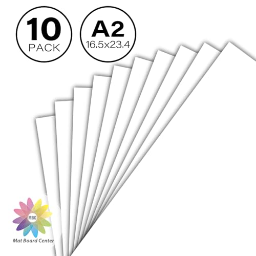 Mat Board Center, 10 Pack A2 White Backing Boards, Cardboard Backing for 16.5x23.4 Frame, Print, Art, Photo and More - size: 16.5x23.4 (A2)