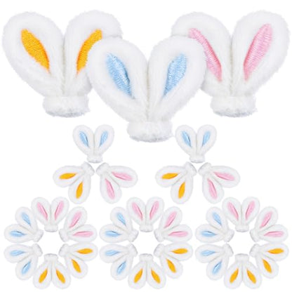 Garneck 30 Pack Bunny Ears for Crafts Plush Rabbit Ear Diy Accessories: Easter Bunny Embellishments for Hair Clips Bows Headband Costume Decor