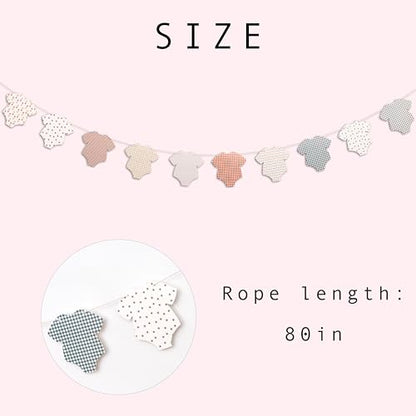 Baby Shower Birthday Clothes Banner - Baby Shower, Birthday, Gender Reveal Party Decoration Supplies Banner, Baby Party Onesie Banner, Bodysuits Sign Photo Background Props Garland