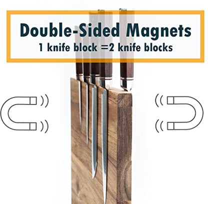 Resafy Magnetic Knife Block Knives Display Stable Board Holder Rack Magnetic Stands with Strong Enhanced Magnets on Both Sides Anti-slip Feet