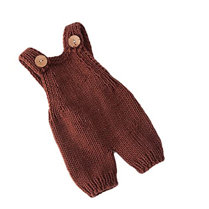 Zeroest Baby Photography Props Boy Girl Photo Shoot Outfits Newborn Crochet Infant Knitted Clothes Mohair Outfit - color: Coffee