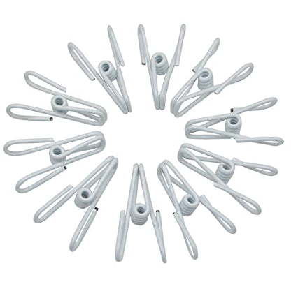 30 Pcs 2 Inch White Chip Clips, PVC Coating High Elasticity Strength Clothes Pins, Food Clips and Bag Clips